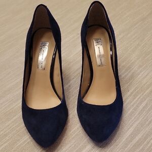 INC International Concepts Blue Heels Elegant Suede